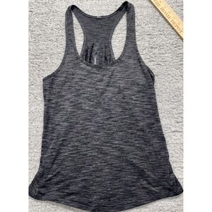 Lululemon Essential Tank Top in Heathered Black‎ Gray Razor Back 6 Women's